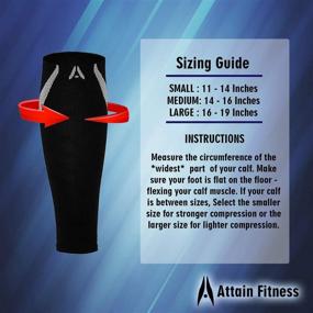 img 3 attached to 🏋️ Calf Compression Sleeves: Attain Fitness Graduated Compression for Shin Splints & Performance, Spiral Compression for Improved Recovery and Blood Flow - One Pair