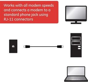 img 2 attached to GE Высокоскоростной модемный интернет-кабель, 14 футов, RJ11 Ethernet, телефонная линия для сетевых подключений, с разрешением CM для использования в стенах, синий - Надежное и быстрое подключение к Интернету!