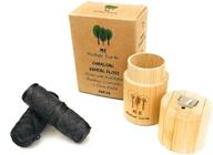🌿 organic peppermint dental floss with eco-friendly bamboo container kit | vegan bio-friendly charcoal floss | refillable | candelilla wax | zero waste oral care | 2x 55yds logo