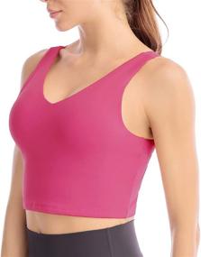 img 2 attached to Sweelivin Longline Seamless Strappy Workout Women's Clothing