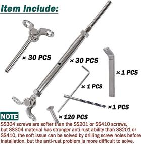 img 2 attached to 🔩 Superior Deck Man T316-Stainless Steel Adjustable Angle 1/8" Cable Railing Kit/Hardware for Wood Post – Marine Grade (30 Pack)