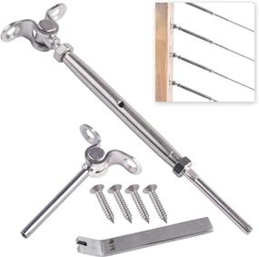 img 4 attached to 🔩 Superior Deck Man T316-Stainless Steel Adjustable Angle 1/8" Cable Railing Kit/Hardware for Wood Post – Marine Grade (30 Pack)