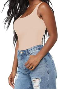 img 2 attached to BelleLovin Women's Sleeveless Scoop Neck Bodysuit Jumpsuits: Stay Comfy & Stylish All Day Long!