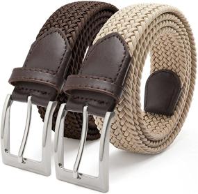 img 4 attached to Stretchy Unisex Elastic Braided Stretch Men's Accessories and Belts