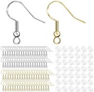 📿 50pcs chansbo earring hooks – hypoallergenic 925 sterling silver & gold fish wire ear wires with 100pcs rubber earring backs – ideal for diy jewelry making logo