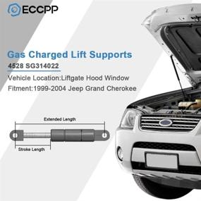 img 3 attached to 🚘 ECCPP Lift Supports - Set of 6 Gas Springs Shocks for Jeep Grand Cherokee 1999-2004 - 2 Hood, 2 Liftgate, 2 Window Struts