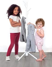 img 3 attached to 🌳 Wooden White Coat Tree Rack Hanger Organizer Furniture for Milliard Kids