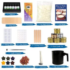 img 3 attached to 🕯️ YRYM HT Candle Making Kit for Adults - Complete Candle Soy Wax Gift Set: Wax, Dyes, Fragrance Oil, Tins & More