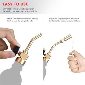 img 2 attached to 🔥 Brass Propane Torch with Regulating Valve for BBQ, Soldering, and Welding (MAPP/MAP/PROPANE Gas)