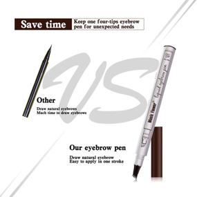 img 2 attached to Long-lasting Waterproof Brow Gel and Tint Dye Cream with Four Tips - Smudge-Proof Tattoo Eyebrow Pen for All Day Eye Makeup (2#Brown)