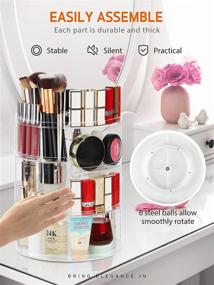 img 1 attached to 💄 Clear Adjustable Rotating Makeup Organizer by Syntus - Large Capacity Vanity Countertop Storage Box for Bathroom, Acrylic DIY Carousel Spinning Holder Rack, Ideal for Makeup Brushes and Lipsticks