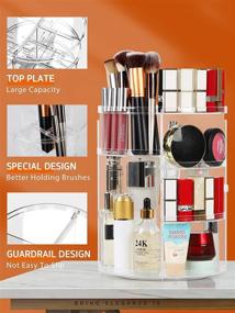 img 2 attached to 💄 Clear Adjustable Rotating Makeup Organizer by Syntus - Large Capacity Vanity Countertop Storage Box for Bathroom, Acrylic DIY Carousel Spinning Holder Rack, Ideal for Makeup Brushes and Lipsticks