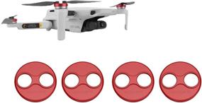 img 4 attached to 🔴 Tineer Aluminum Motor Cover Cap 4 Pieces for DJI Mavic Mini Drone Accessory - Dustproof, Waterproof, Scratchproof Cover Protective Case Mounts (Red)