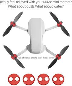 img 2 attached to 🔴 Tineer Aluminum Motor Cover Cap 4 Pieces for DJI Mavic Mini Drone Accessory - Dustproof, Waterproof, Scratchproof Cover Protective Case Mounts (Red)