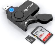 rocketek usb 3.0 2-in-1 sd card reader, dual slot memory card reader for sdxc, uhs-i sd, sdhc, micro sdxc, micro sdhc, mmc memory cards with sd/tf card cover logo