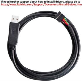 img 3 attached to DTECH FTDI USB to TTL Serial 5V Adapter Cable 6 Pin 0.1in Pitch Female Socket Header UART IC FT232RL Chip - Compatible with Windows 10, 8, 7, Linux, and MAC OS - 6ft, Black