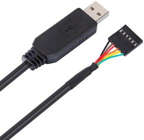 img 1 attached to DTECH FTDI USB to TTL Serial 5V Adapter Cable 6 Pin 0.1in Pitch Female Socket Header UART IC FT232RL Chip - Compatible with Windows 10, 8, 7, Linux, and MAC OS - 6ft, Black
