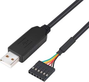 img 4 attached to DTECH FTDI USB to TTL Serial 5V Adapter Cable 6 Pin 0.1in Pitch Female Socket Header UART IC FT232RL Chip - Compatible with Windows 10, 8, 7, Linux, and MAC OS - 6ft, Black