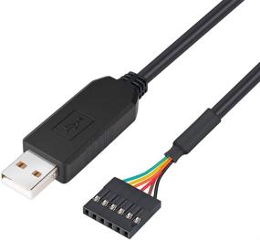 img 4 attached to DTECH адаптер кабель USB в TTL последовательный 5V с разъемом 6 пиновый шаг 0,1 дюйма, женский разъем заголовка UART IC FT232RL совместимый с Windows 10, 8, 7, Linux и MAC OS, длина 6 футов, цвет черный.