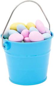 img 3 attached to 🐰 Decorative Easter Pails with Handles - Mini Metal Buckets (2.75 inches, 6 pack) for Party Favors