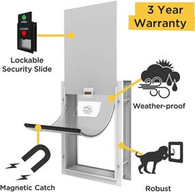 img 2 attached to 🐾 Hakuna Pets Premium Aluminum Pet Door with Locking Panel for Screens, Doors & Walls up to 2.76" Thickness