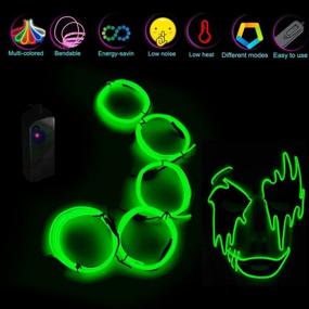 img 3 attached to 🎃 1 Pack Green El Wire: Neon Rope Lights for Halloween & Christmas Party Decoration