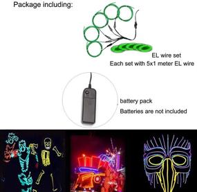 img 2 attached to 🎃 1 Pack Green El Wire: Neon Rope Lights for Halloween & Christmas Party Decoration