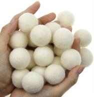 🧶 white zasy 30mm needle wool felt balls with foam filling - diy home decor pom pom, perfect for seo logo