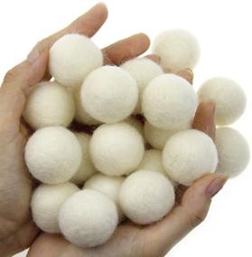 img 4 attached to 🧶 White Zasy 30mm Needle Wool Felt Balls with Foam Filling - DIY Home Decor Pom Pom, Perfect for SEO