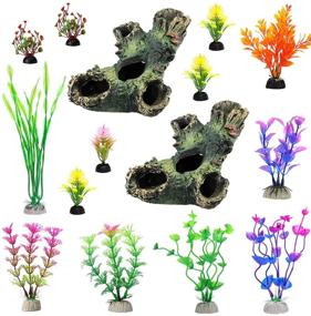 img 4 attached to 🐠 Aquarium Fish Tank Decoration Tree Trunk Ornament: Enhance Your Tanks with Plastic Plants, Hideouts, and Caves - Resin Double Trunks for Aquarium Decorations