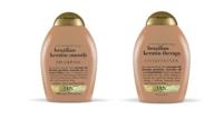 ogx ever-straightening + brazilian keratin therapy shampoo and conditioner: revitalize and nourish your hair with this 2-bottle set (13 oz each) logo