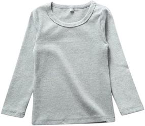 img 4 attached to Comfortable and Stylish: KISBINI Unisex Girls Long Sleeve Cotton T-Shirt Top Tees