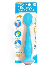 img 4 attached to 👶 Baby Bum Brush - Innovative Diaper Rash Cream Applicator, Gentle & Bendable Silicone, Distinctive Gift, [Blue]