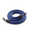 montour line light blue heavy-duty naugahyde rope 6 feet with black powder coated steel snap ends and cotton core logo