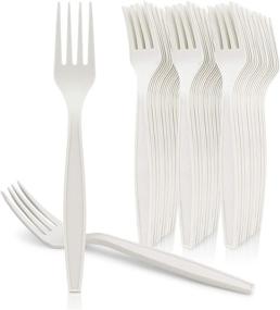 img 4 attached to HeloGreen Eco Friendly Cornstarch Disposable Forks