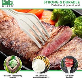 img 3 attached to HeloGreen Eco Friendly Cornstarch Disposable Forks