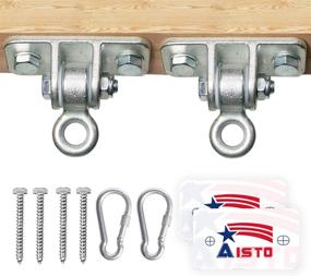 img 4 attached to Aisto 1000 LB Capacity Stainless Steel Heavy Duty Swing Hangers for Wooden Sets - 2 Packs of Swing Hardware for Porch, Playground, Yoga, Heavy Bag