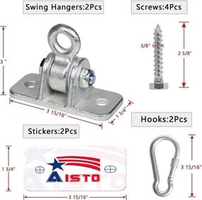 img 1 attached to Aisto 1000 LB Capacity Stainless Steel Heavy Duty Swing Hangers for Wooden Sets - 2 Packs of Swing Hardware for Porch, Playground, Yoga, Heavy Bag