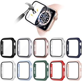 img 4 attached to 📱 VASG [10 пакетов] Жесткий чехол из ПК для Apple Watch Series 6/SE/5/4 40 мм с встроенным защитным стеклом для экрана - Ультратонкий полный бамперный чехол