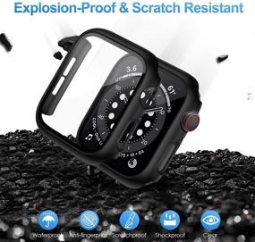 img 2 attached to 📱 VASG [10 пакетов] Жесткий чехол из ПК для Apple Watch Series 6/SE/5/4 40 мм с встроенным защитным стеклом для экрана - Ультратонкий полный бамперный чехол