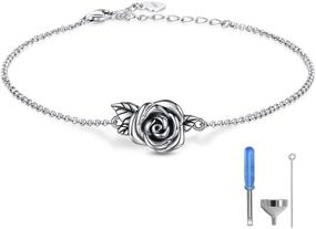 img 4 attached to 🌹 MANBU Rose Cremation Urn Jewelry: 925 Sterling Silver Memorial Keepsake for Women