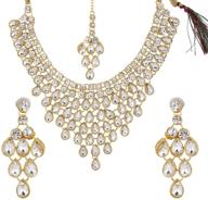 💍 efulgenz indian bollywood kundan choker: exquisite multilayer necklace set for wedding bridal jewelry logo