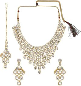 img 3 attached to 💍 Efulgenz Indian Bollywood Kundan Choker: Exquisite Multilayer Necklace Set for Wedding Bridal Jewelry