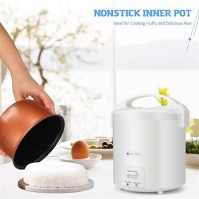 img 1 attached to 🍚 Compact 1.0L Mini Rice Cooker: WHITE TIGER Portable Steamer for Travel & Small Spaces - Fast Cooking in just 15 Minutes, Non-stick Pot, Keep Warm Function - Ideal for 1-2 People, Perfect for Soup, Rice, Stews & Oatmeal
