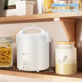 img 3 attached to 🍚 Compact 1.0L Mini Rice Cooker: WHITE TIGER Portable Steamer for Travel & Small Spaces - Fast Cooking in just 15 Minutes, Non-stick Pot, Keep Warm Function - Ideal for 1-2 People, Perfect for Soup, Rice, Stews & Oatmeal