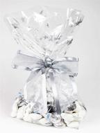 🌟 10 silver stars cellophane treat bags with organza bow - perfect for christmas & hanukkah holidays logo