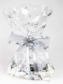 img 3 attached to 🌟 10 Silver Stars Cellophane Treat Bags with Organza Bow - Perfect for Christmas & Hanukkah Holidays