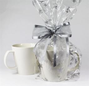 img 1 attached to 🌟 10 Silver Stars Cellophane Treat Bags with Organza Bow - Perfect for Christmas & Hanukkah Holidays