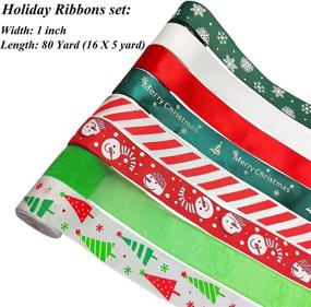 img 2 attached to 🎁 BENOYHO 80 Yards 1'' Christmas Ribbon: Perfect for Gift Wrapping, Crafts, and Holiday Decor!