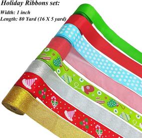 img 3 attached to 🎁 BENOYHO 80 Yards 1'' Christmas Ribbon: Perfect for Gift Wrapping, Crafts, and Holiday Decor!